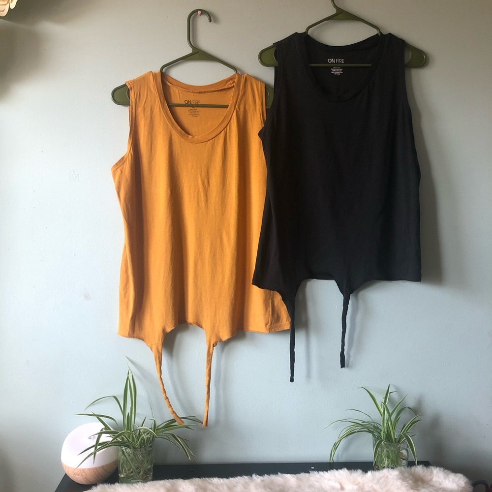 Sleeveless Tie Front Tops